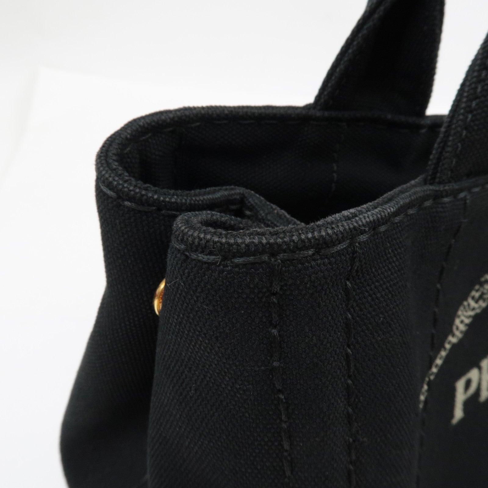 PRADA Canapa Mini 2Way Tote Shoulder Bag Canvas Black B2439G *G card, strap