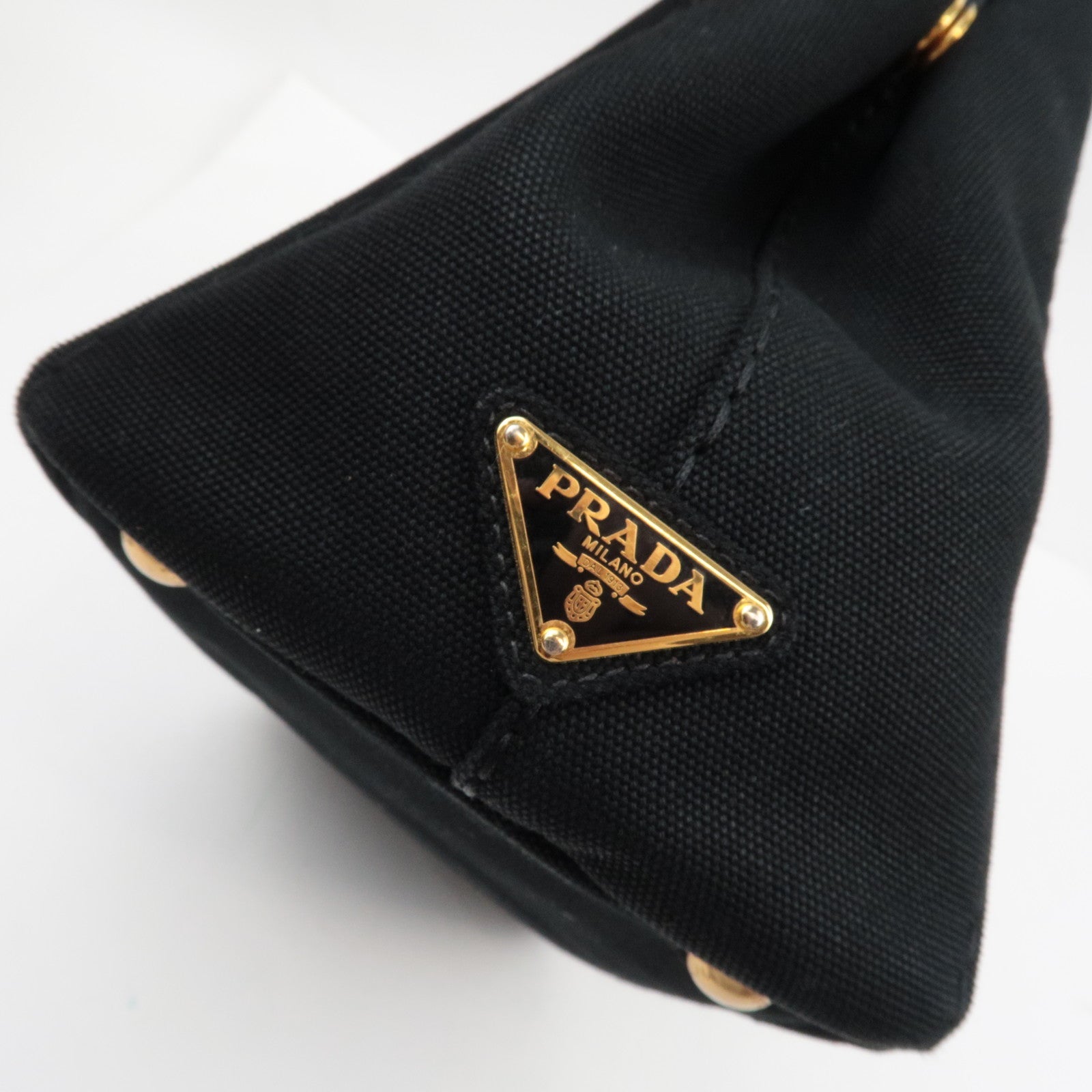 PRADA Canapa Mini 2Way Tote Shoulder Bag Canvas Black B2439G *G card, strap