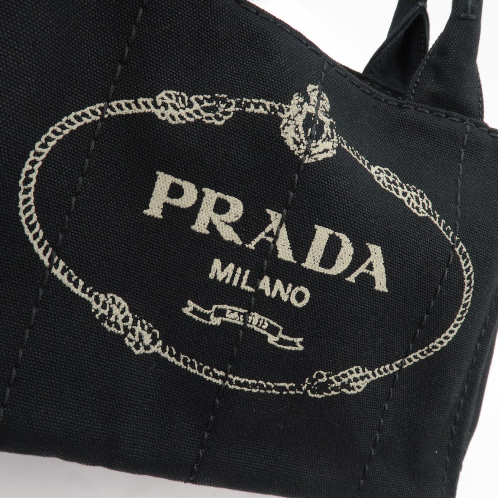 PRADA Canapa Mini 2Way Tote Shoulder Bag Canvas Black B2439G *G card, strap