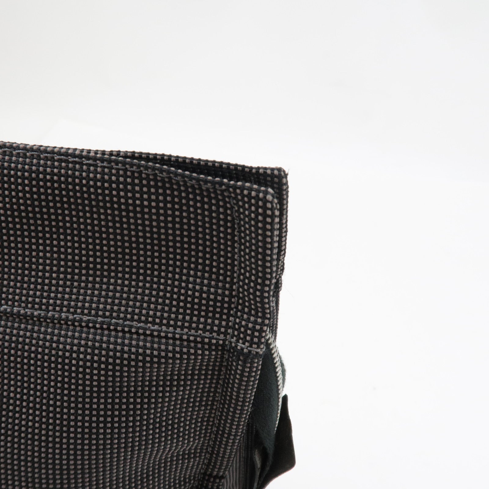 HERMES Her Line Pouch MM Clutch Bag Pouch Canvas Gray