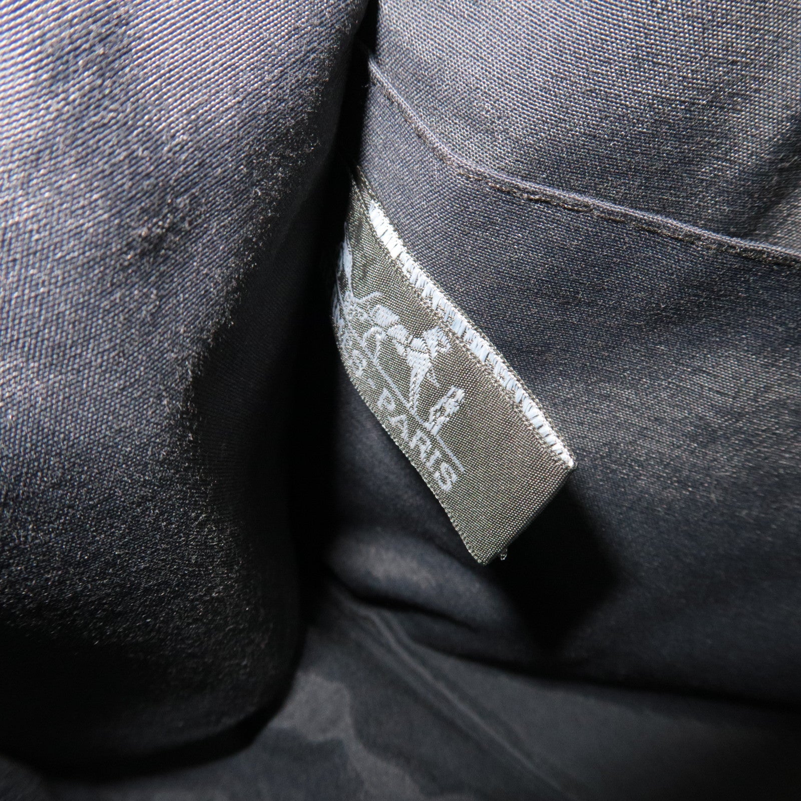 HERMES Her Line Pouch MM Clutch Bag Pouch Canvas Gray