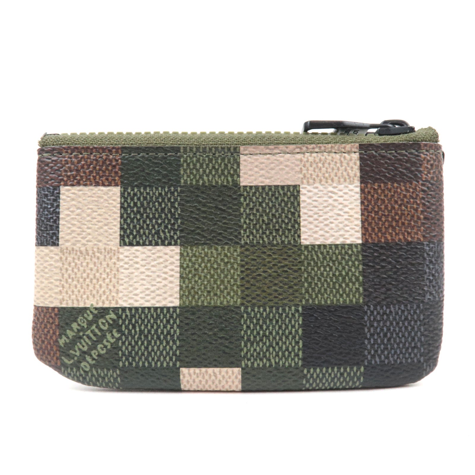 Louis Vuitton Damier Pop Damoflage Pochette Cles Coin Case Khaki M83175 RFID