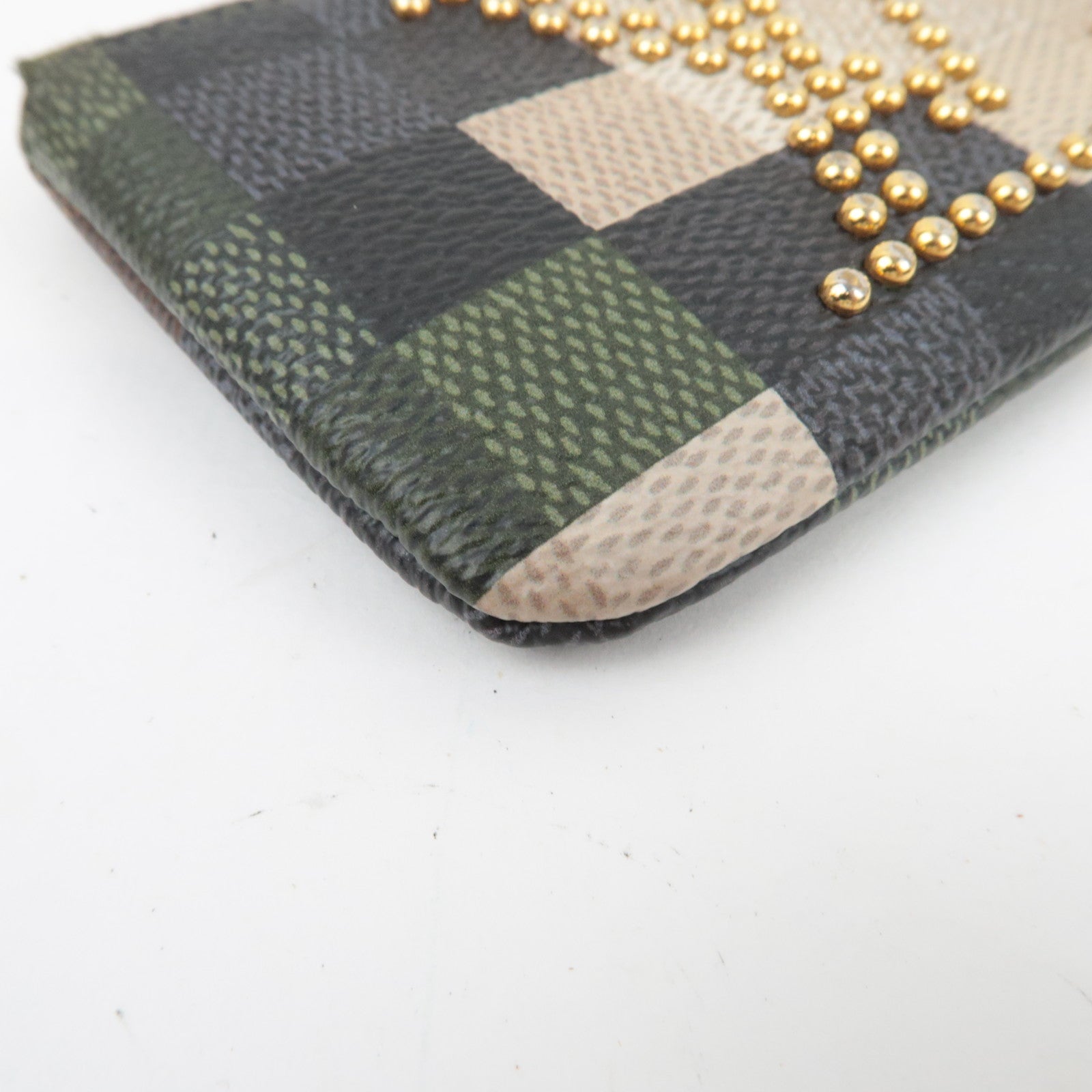 Louis Vuitton Damier Pop Damoflage Pochette Cles Coin Case Khaki M83175 RFID