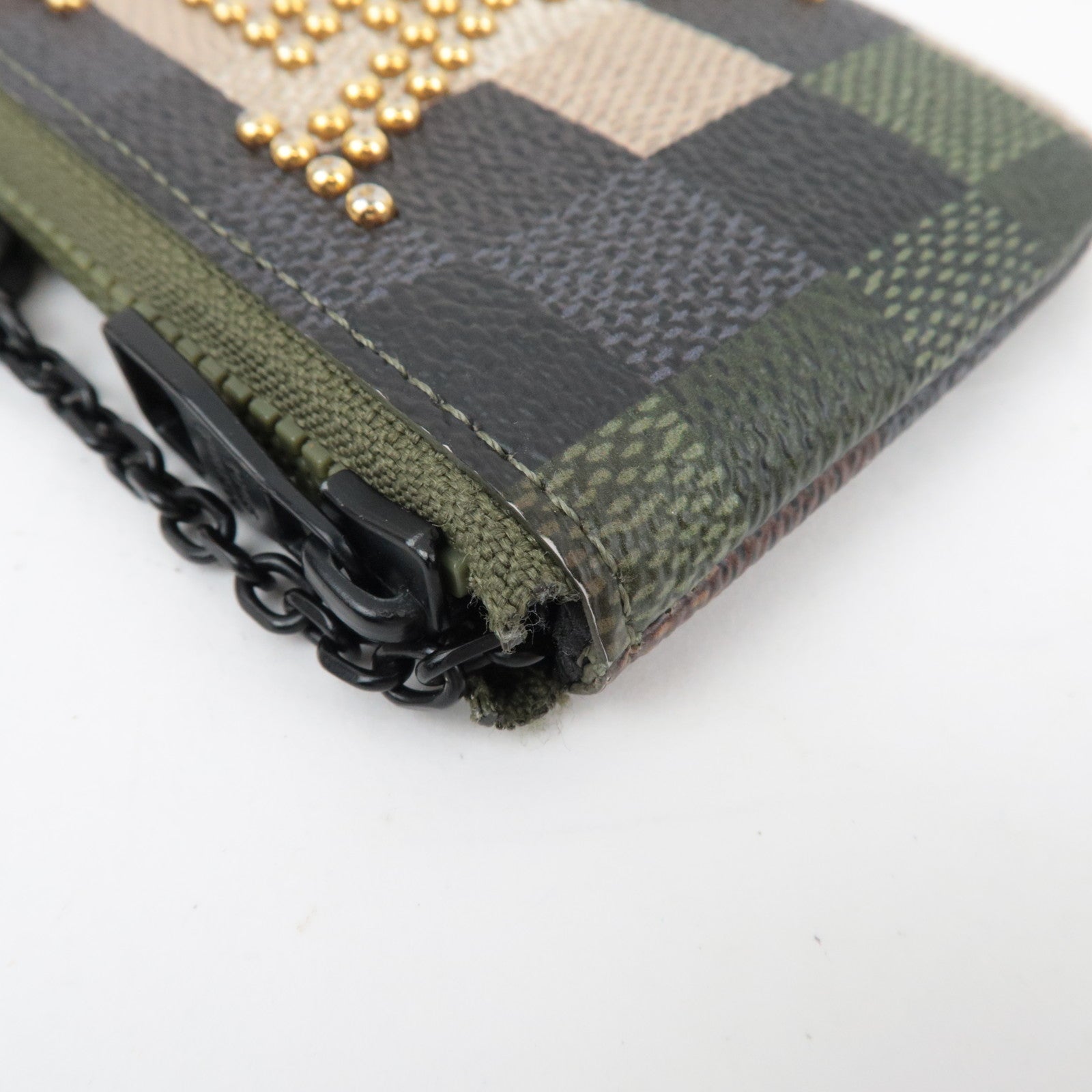 Louis Vuitton Damier Pop Damoflage Pochette Cles Coin Case Khaki M83175 RFID