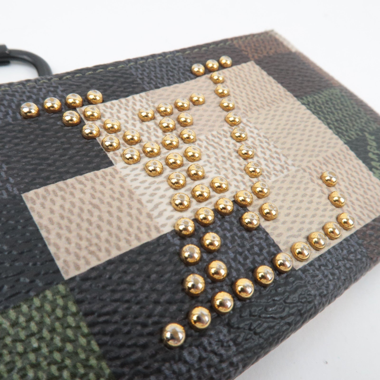 Louis Vuitton Damier Pop Damoflage Pochette Cles Coin Case Khaki M83175 RFID