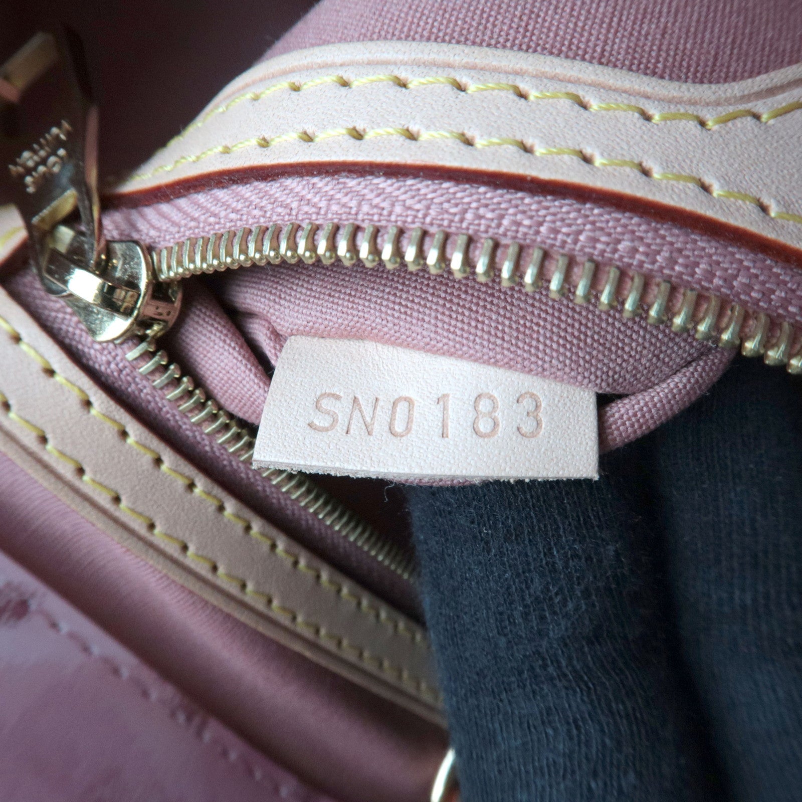 Louis Vuitton Monogram Vernis Ikat Flower Catalina BB Tote Bag Rose Velour M90040 SN0183 *Dust bag