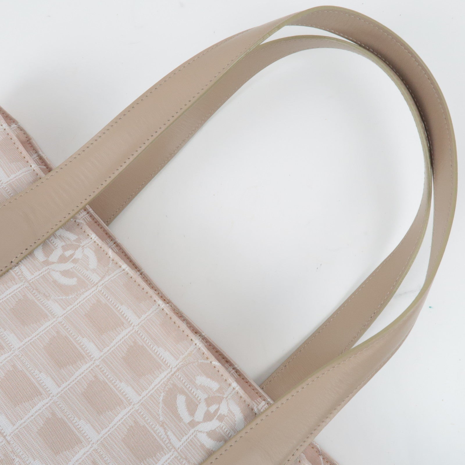 CHANEL New Travel Line Tote GM Nylon Jacquard Leather Beige A15825 *Dust Bag, G Card