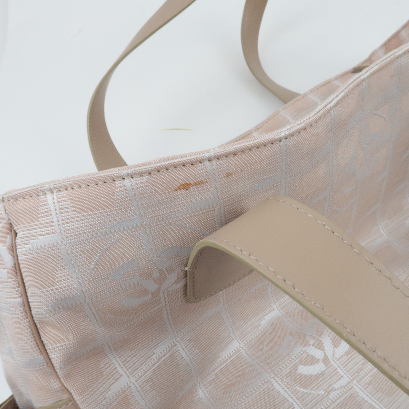 CHANEL New Travel Line Tote GM Nylon Jacquard Leather Beige A15825 *Dust Bag, G Card