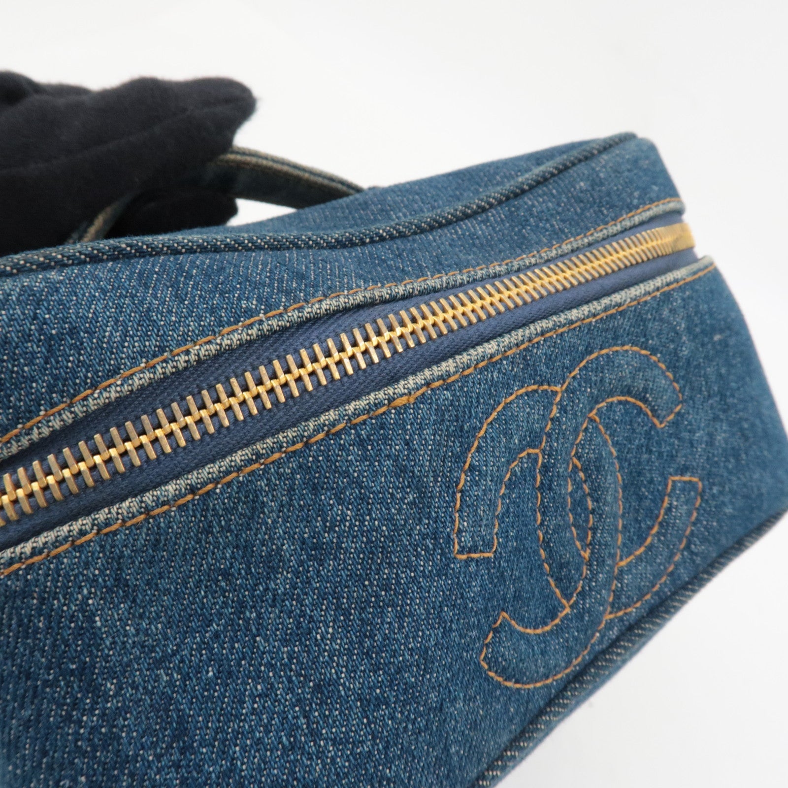 CHANEL Vanity Bag Denim Blue 4668533 *Guarantee Card