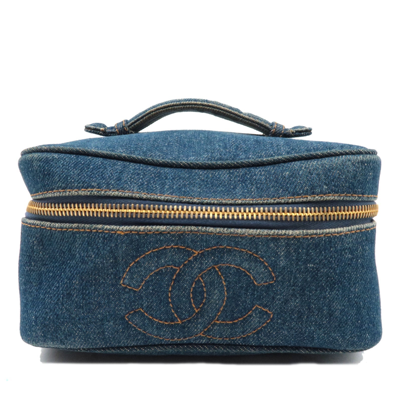 CHANEL Vanity Bag Denim Blue 4668533 *Guarantee Card75807