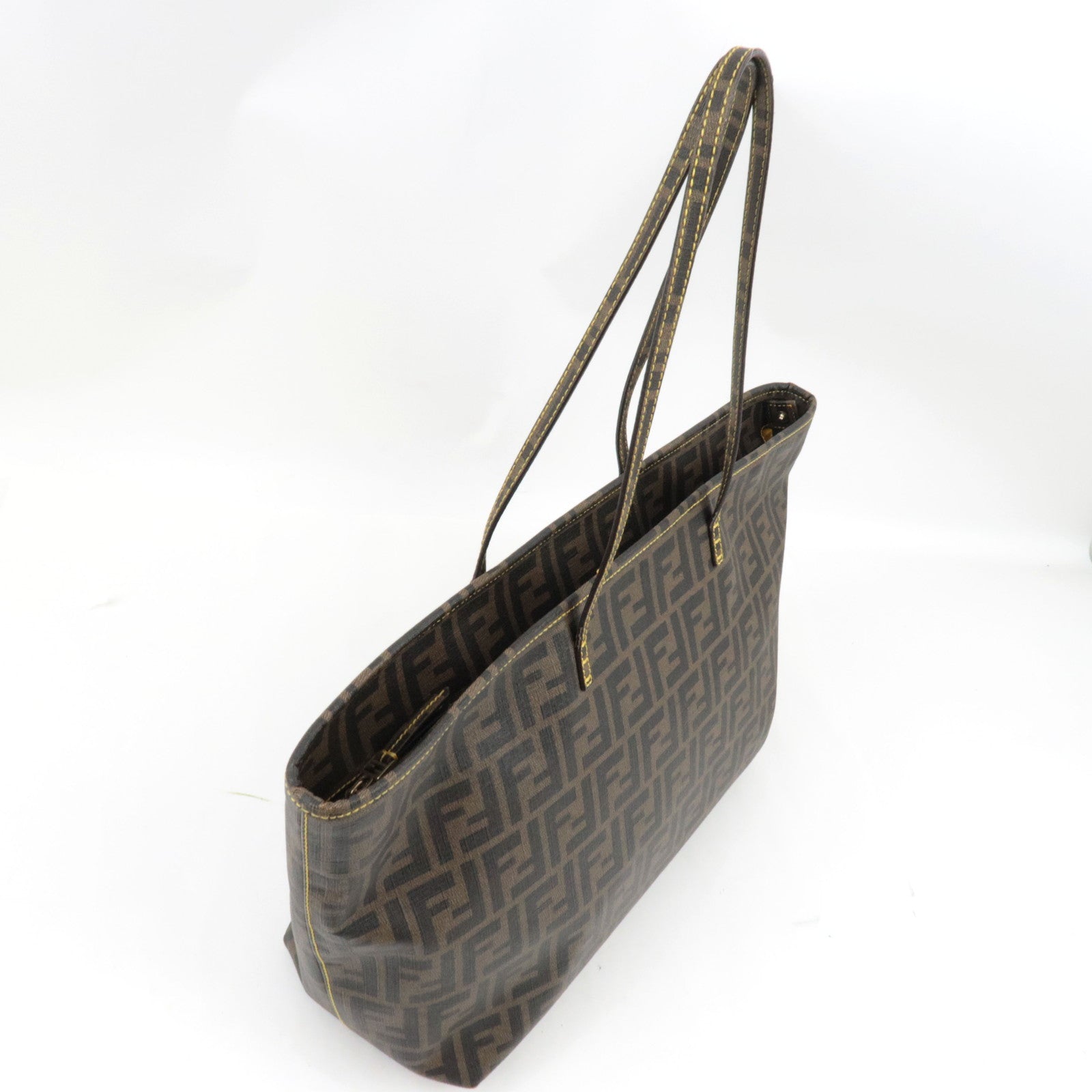 FENDI Zucca Tote Bag PVC Khaki Black 8BH185 *Dust bag