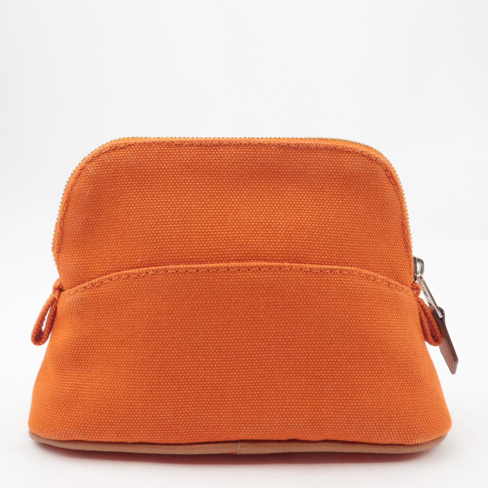 HERMES Bolide Pouch Mini Mini 15 Cosmetic Pouch Canvas Leather Orange
