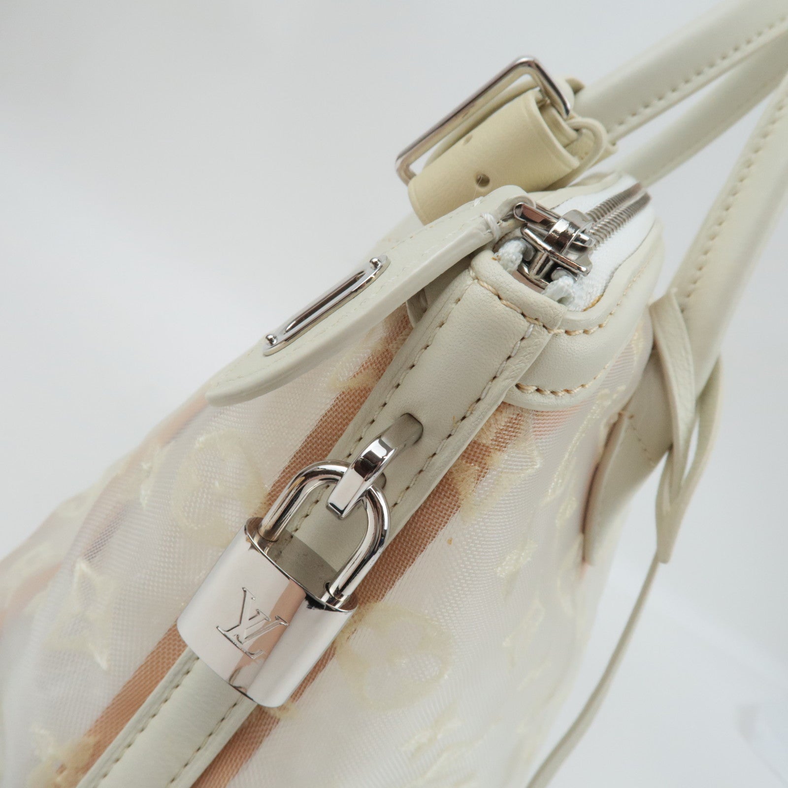 Louis Vuitton Monogram Transparence Lock It Hand Bag White M40699 FO1112 *Dust Bag, Key Lock, Crochette