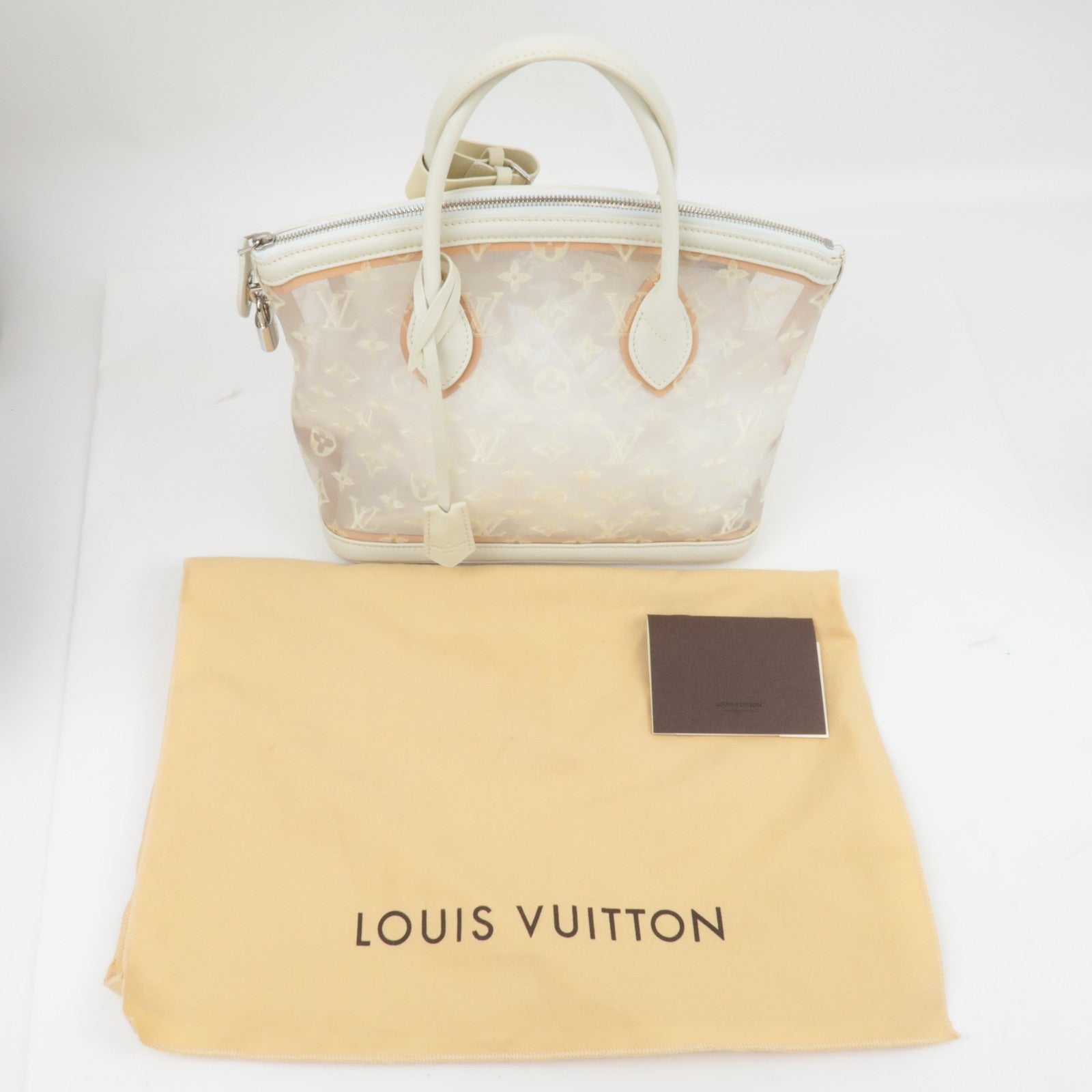 Louis Vuitton Monogram Transparence Lock It Hand Bag White M40699 FO1112 *Dust Bag, Key Lock, Crochette