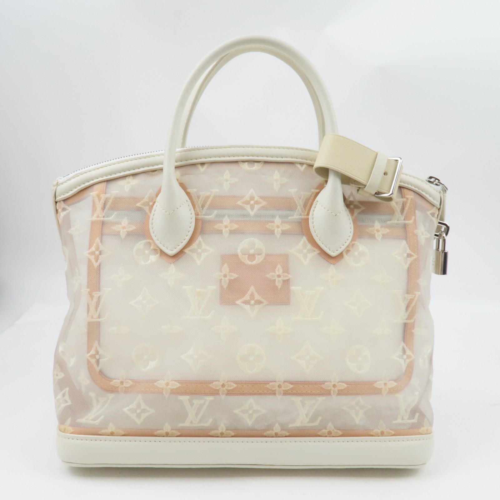 Louis Vuitton Monogram Transparence Lock It Hand Bag White M40699 FO1112 *Dust Bag, Key Lock, Crochette