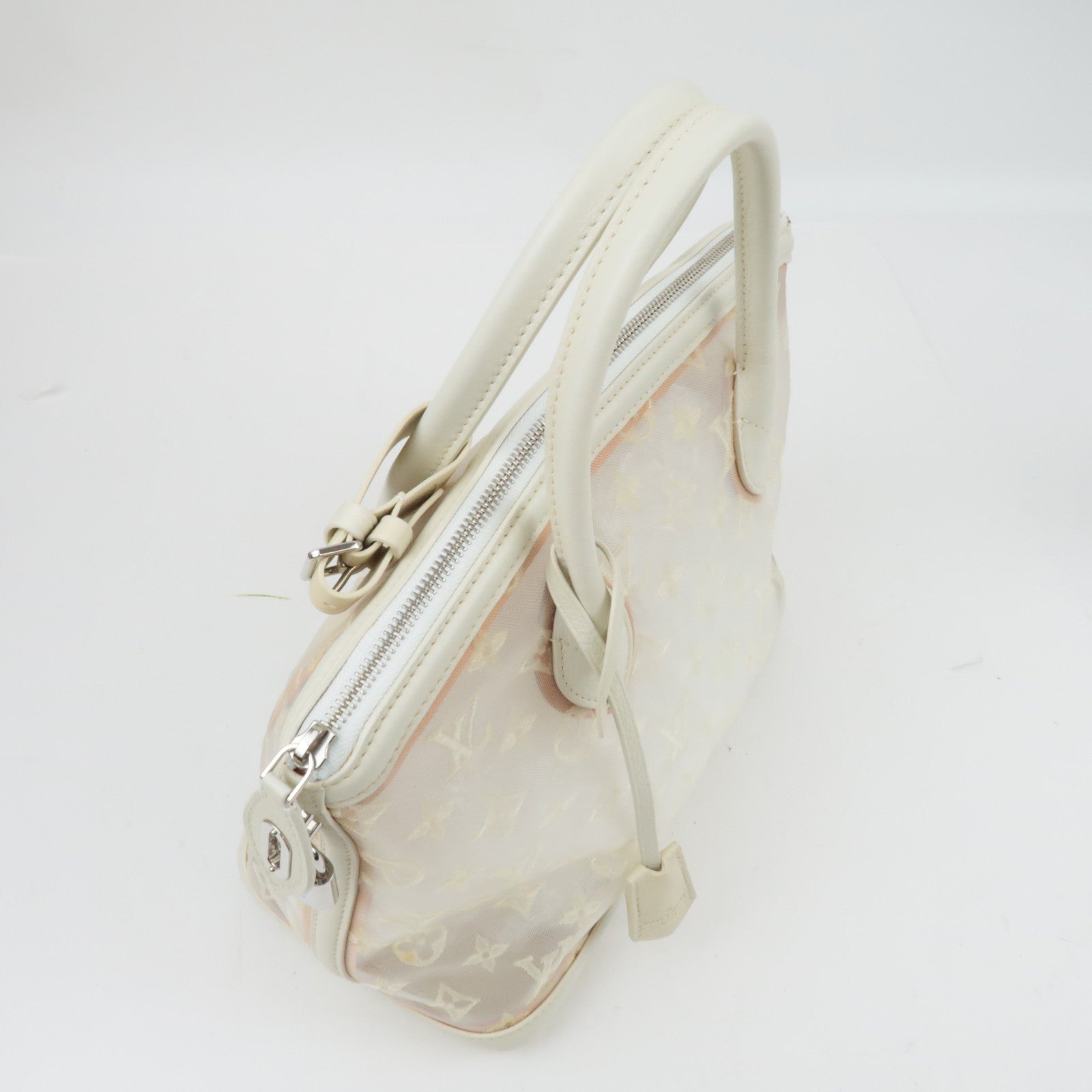 Louis Vuitton Monogram Transparence Lock It Hand Bag White M40699 FO1112 *Dust Bag, Key Lock, Crochette