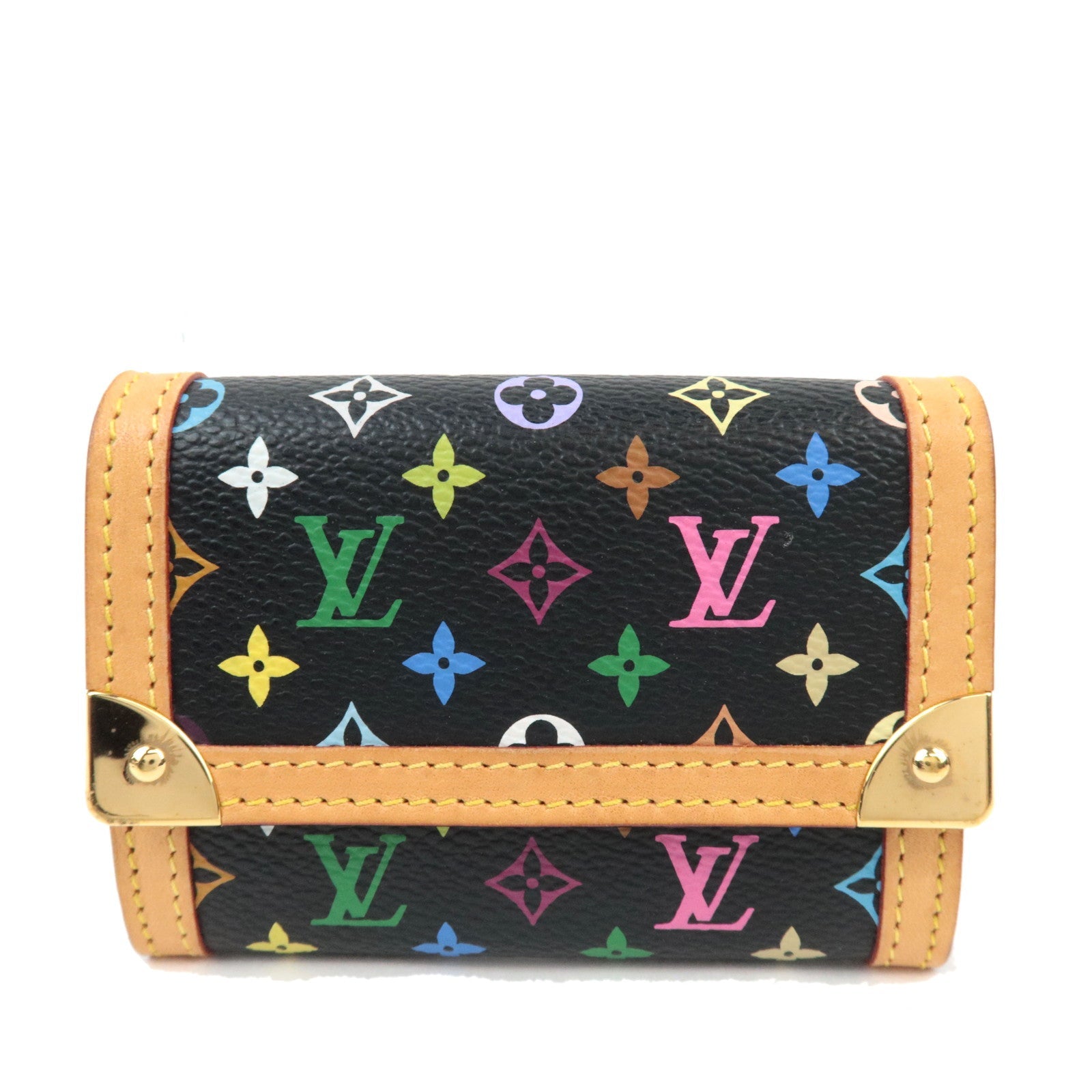 Louis Vuitton Monogram Multicolor Porte Monnaie Plat Small Wallet Noir M92656 MI0026 75862