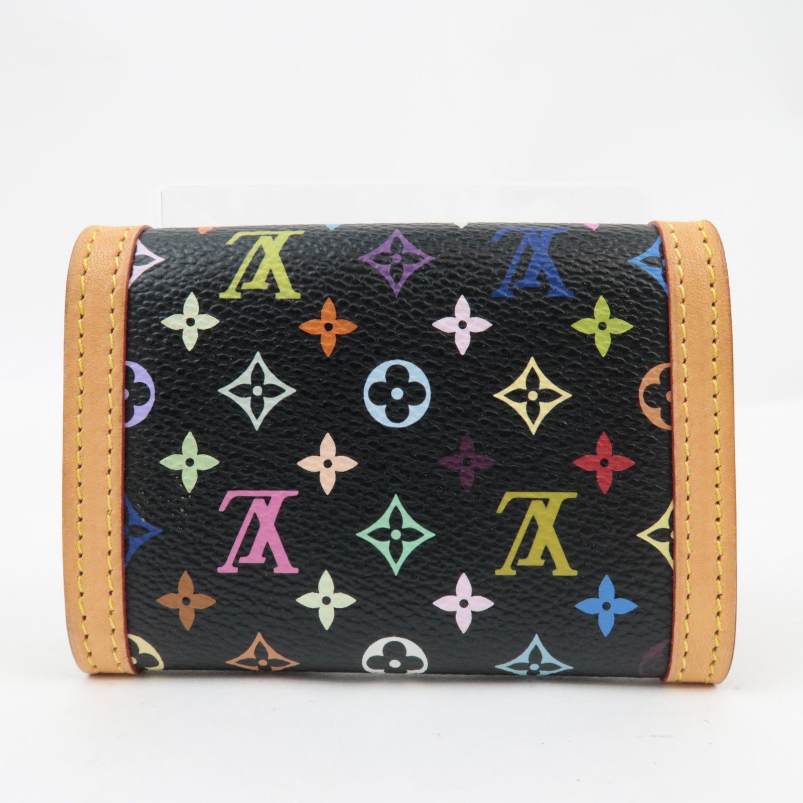Louis Vuitton Monogram Multicolor Porte Monnaie Plat Small Wallet Noir M92656 MI0026