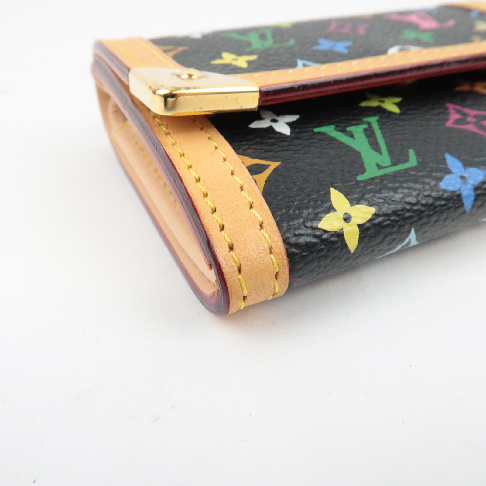 Louis Vuitton Monogram Multicolor Porte Monnaie Plat Small Wallet Noir M92656 MI0026