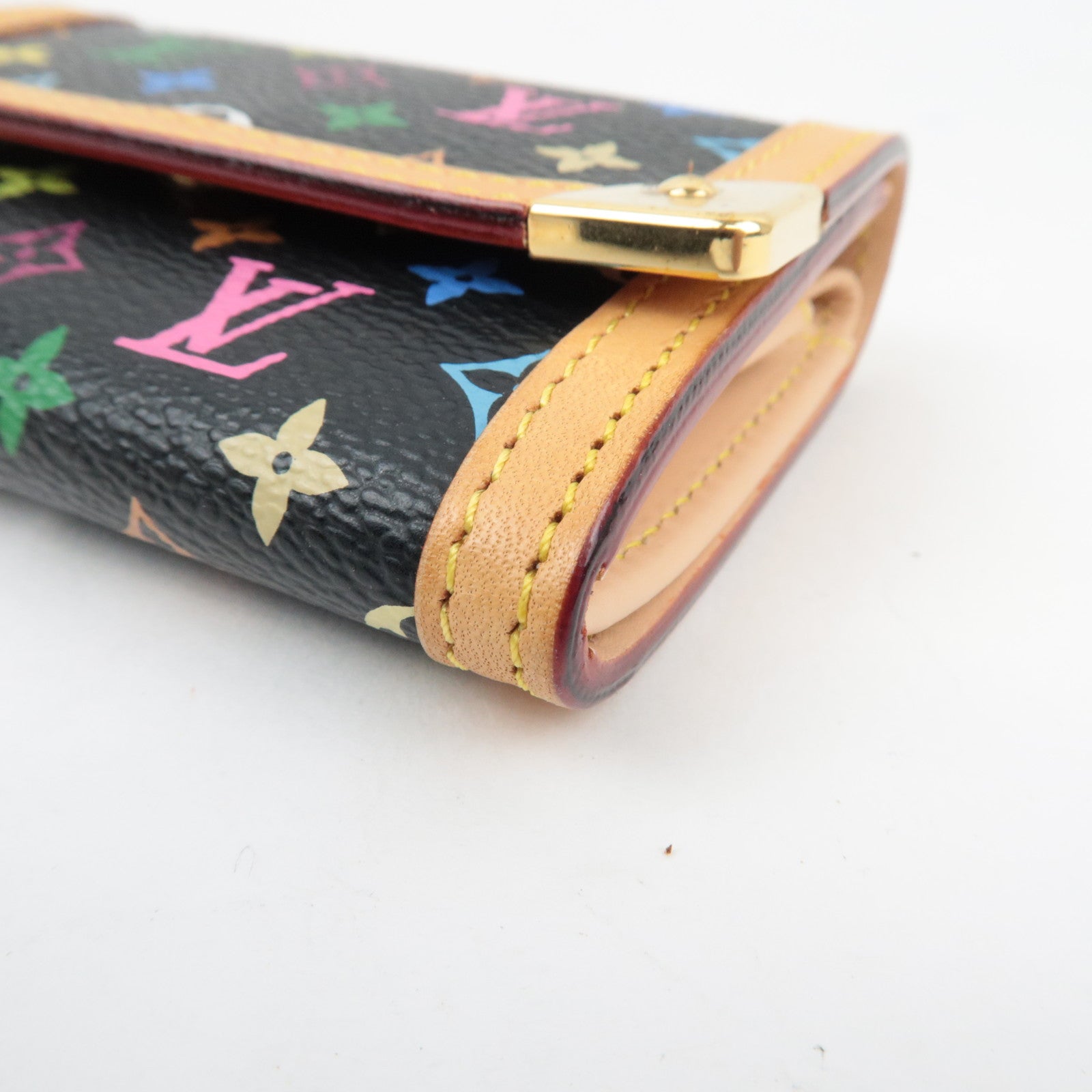 Louis Vuitton Monogram Multicolor Porte Monnaie Plat Small Wallet Noir M92656 MI0026