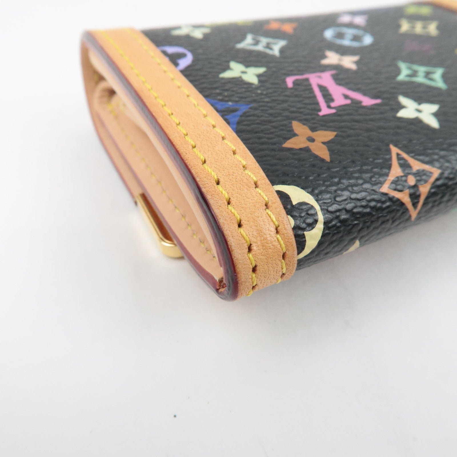 Louis Vuitton Monogram Multicolor Porte Monnaie Plat Small Wallet Noir M92656 MI0026
