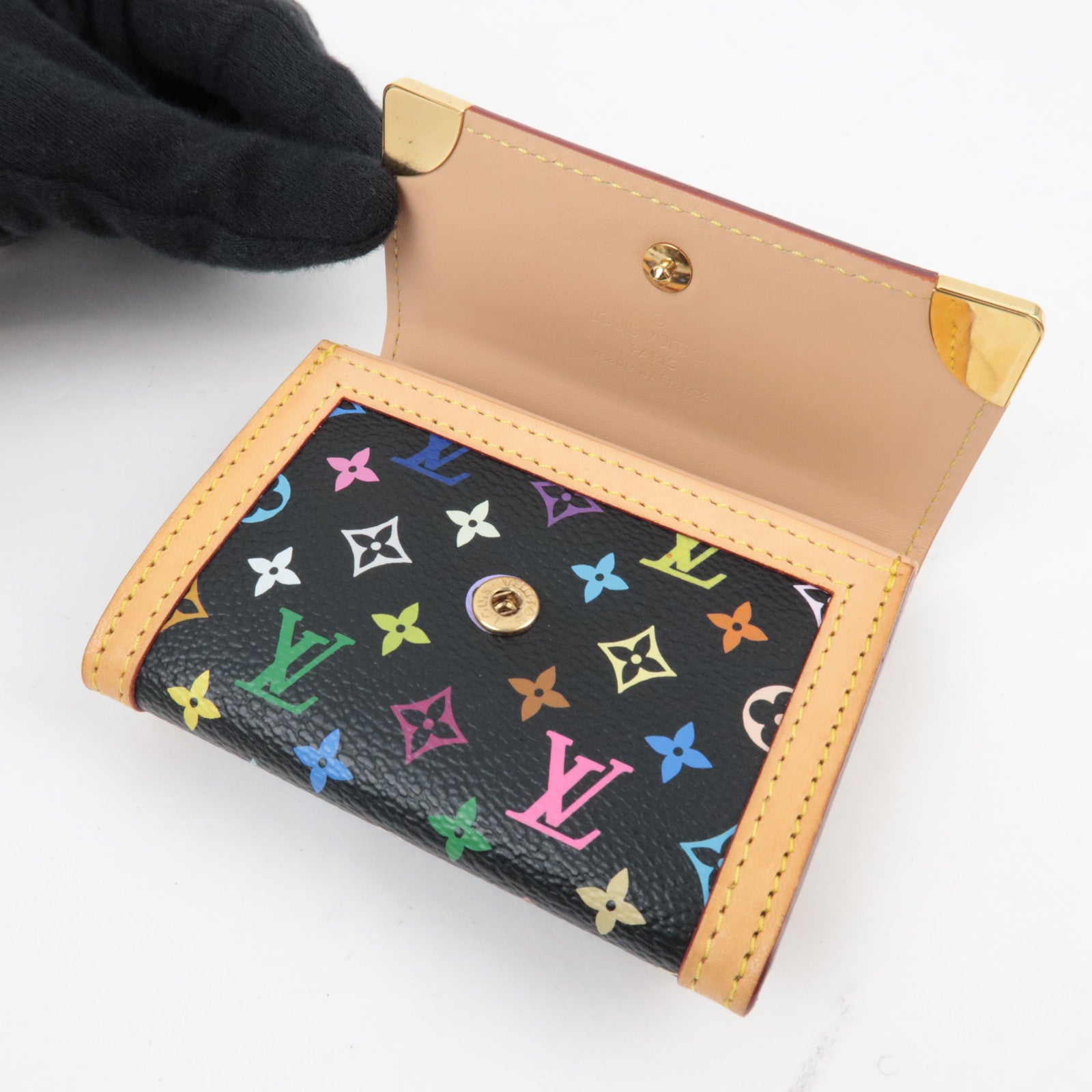 Louis Vuitton Monogram Multicolor Porte Monnaie Plat Small Wallet Noir M92656 MI0026
