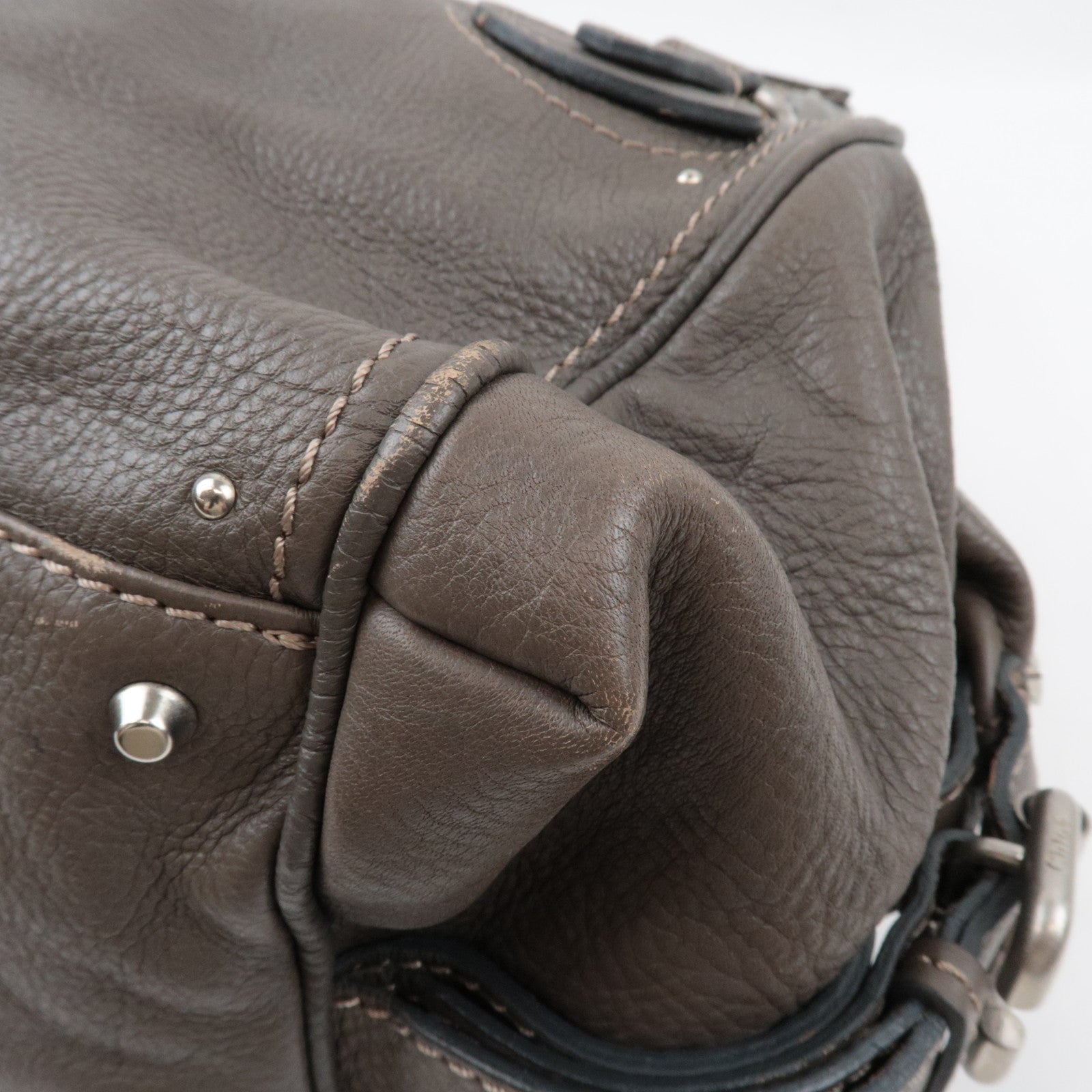 Chloe Paddington Handbag Leather Gray *Key Lock