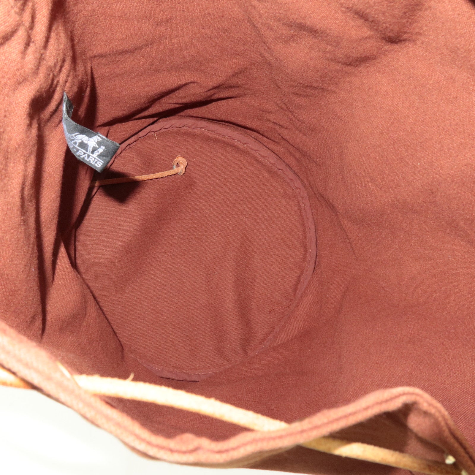 HERMES Porochon Mimil GM Shoulder Bag Canvas Leather Brown