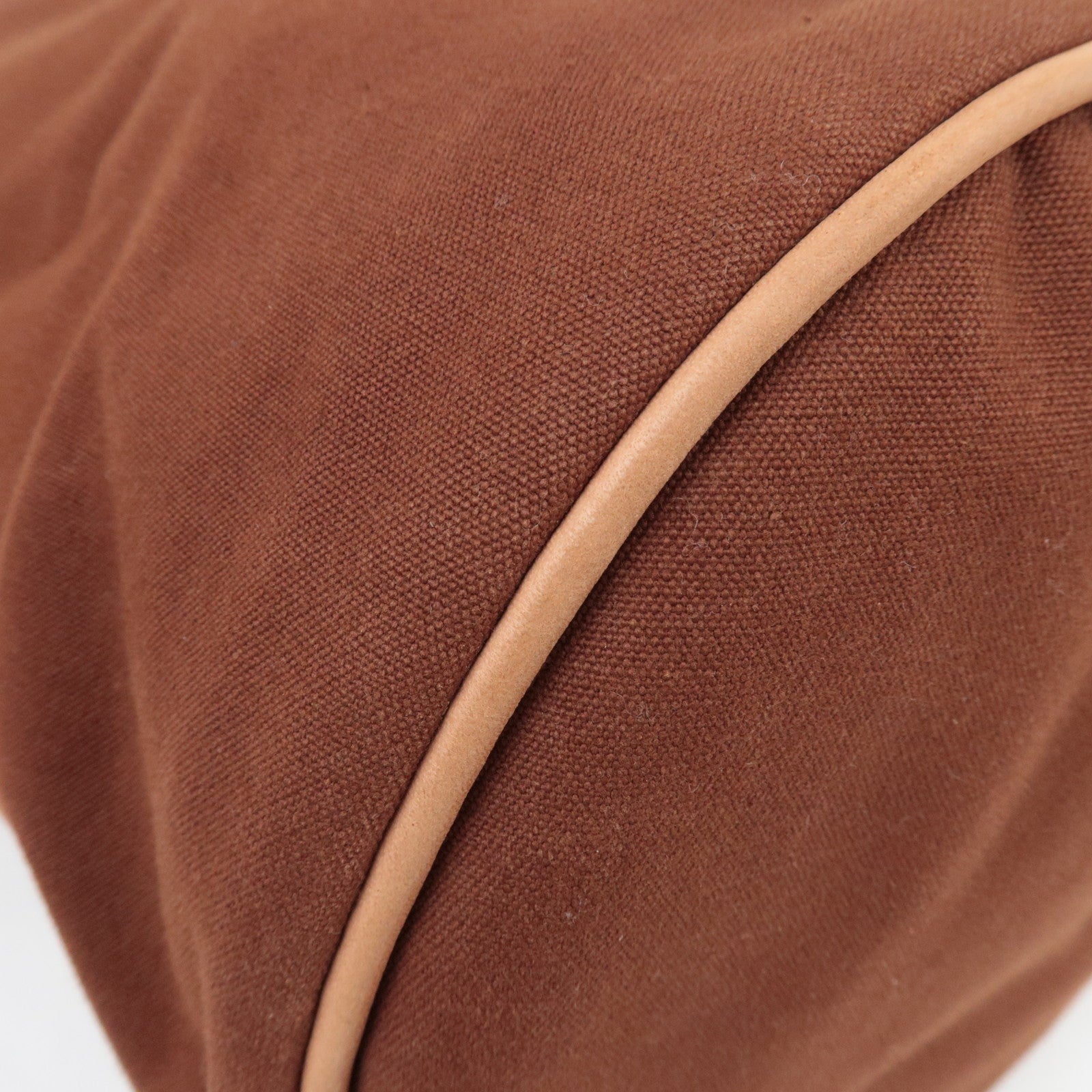 HERMES Porochon Mimil GM Shoulder Bag Canvas Leather Brown