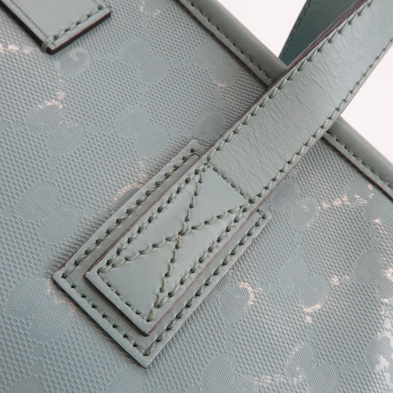 GUCCI Tote Bag GG Imprime Leather Light Blue 211137