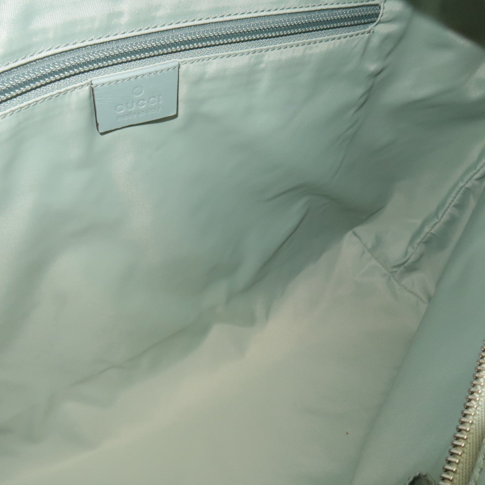 GUCCI Tote Bag GG Imprime Leather Light Blue 211137