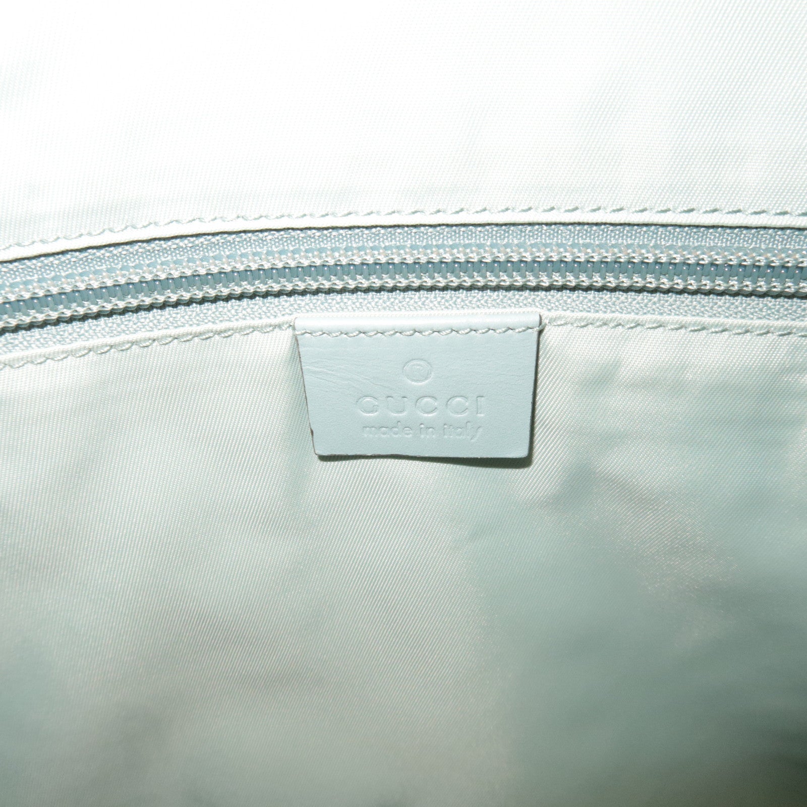 GUCCI Tote Bag GG Imprime Leather Light Blue 211137