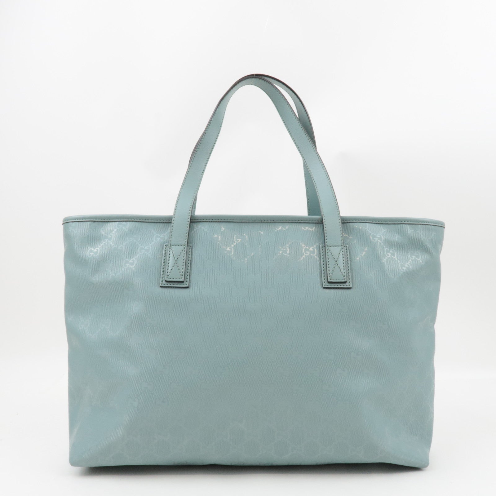GUCCI Tote Bag GG Imprime Leather Light Blue 211137