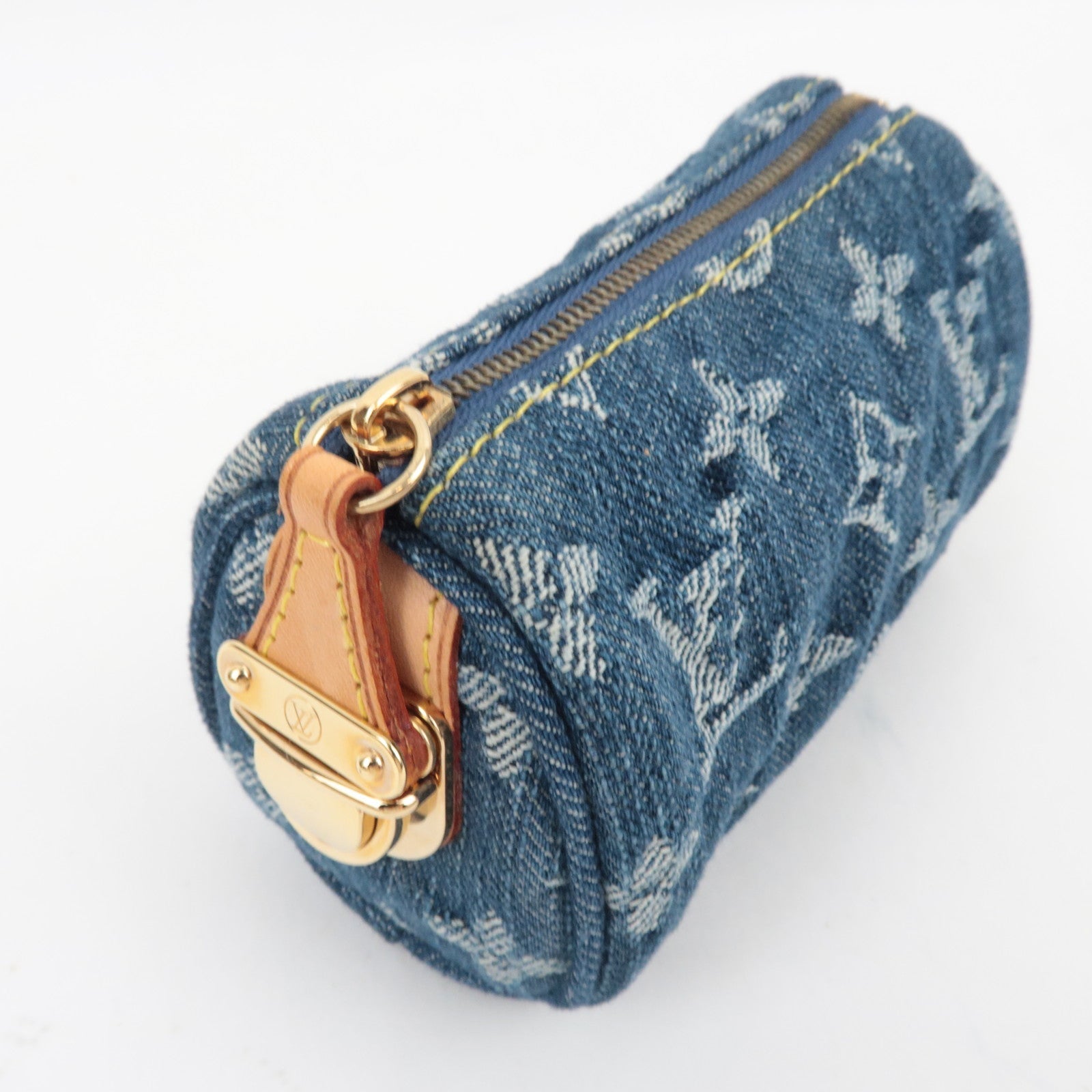 Louis Vuitton Monogram Denim Pouch for Trousse Speedy PM Mini Pouch Blue M95082 TH1026 *Box, Dust bag