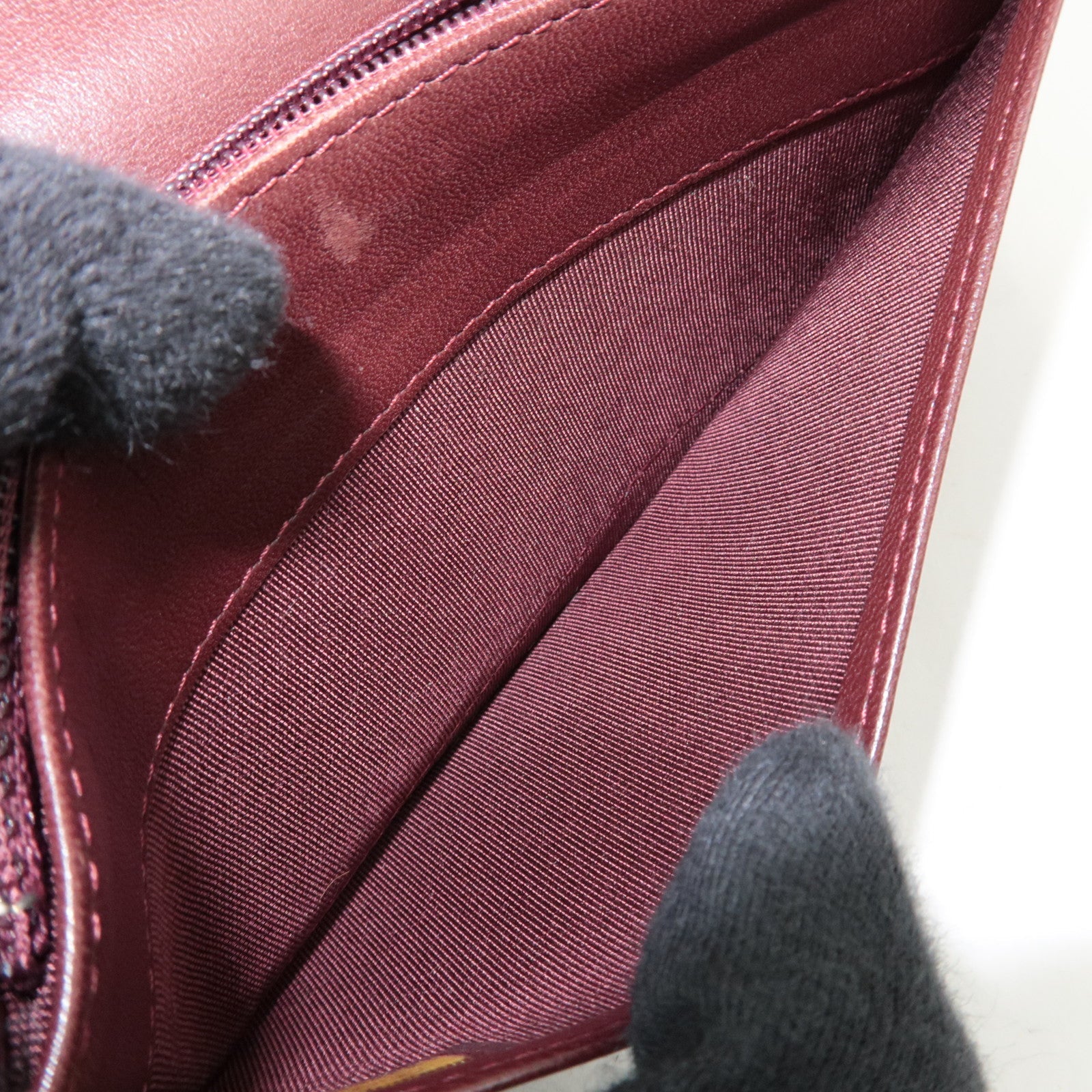 CHANEL Matelasse Bi-Fold Long Wallet Lambskin Black *Box, G card