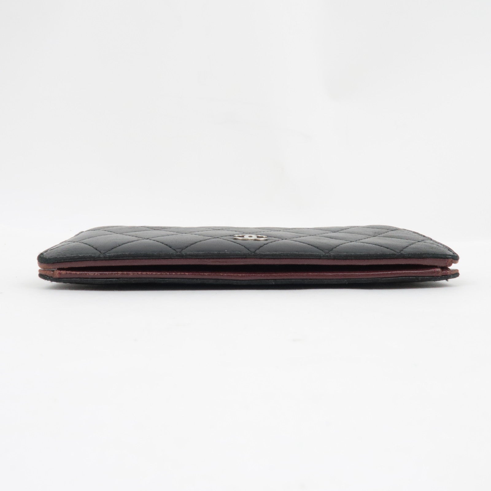 CHANEL Matelasse Bi-Fold Long Wallet Lambskin Black *Box, G card