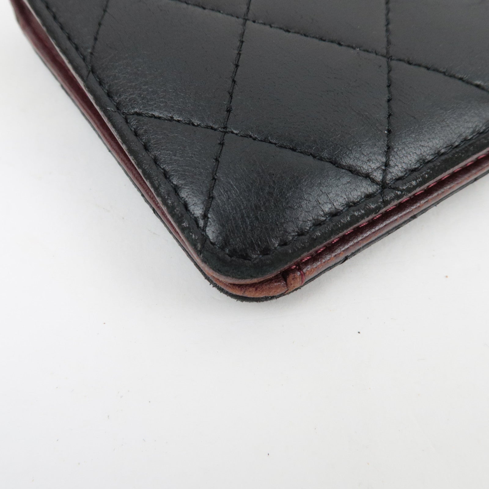 CHANEL Matelasse Bi-Fold Long Wallet Lambskin Black *Box, G card