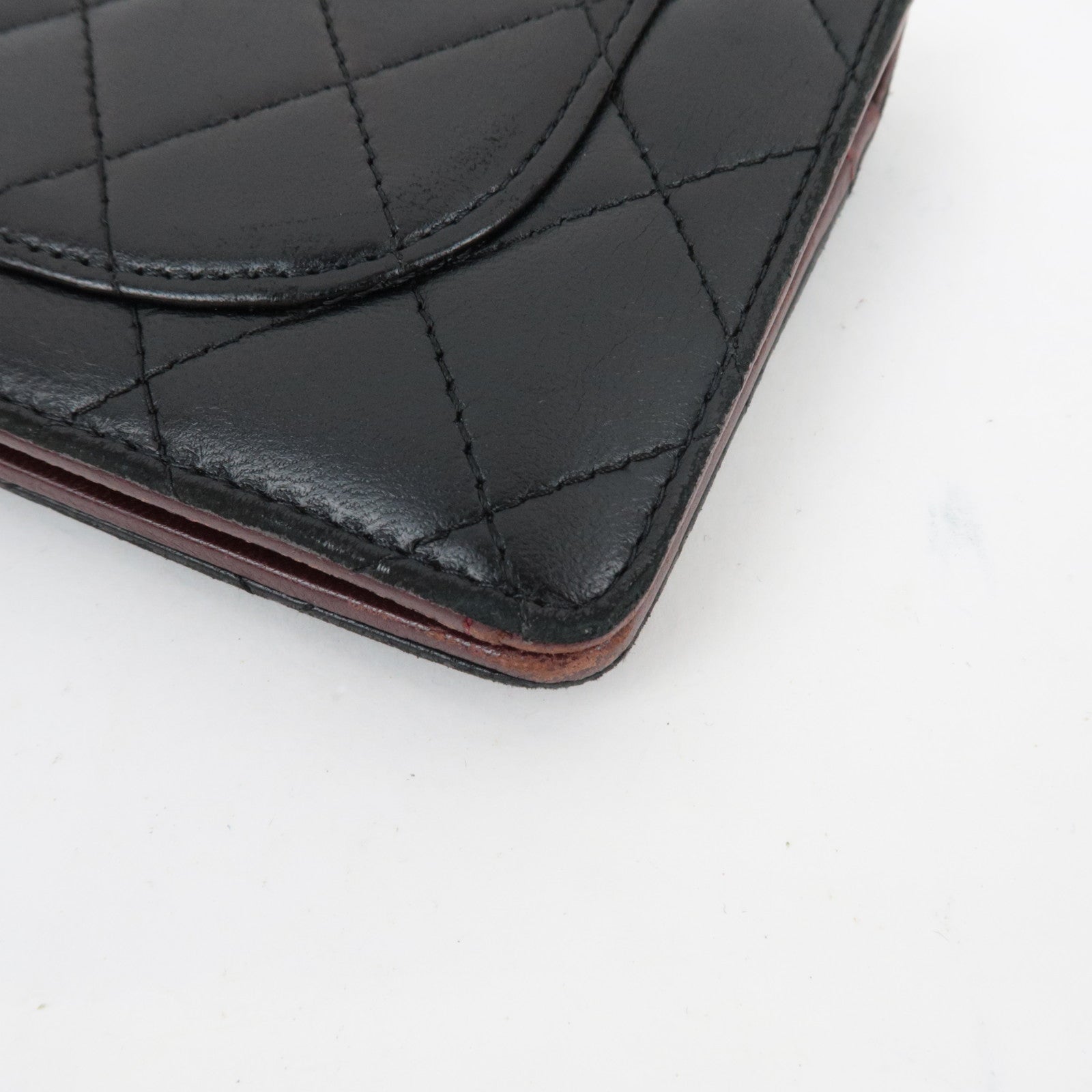 CHANEL Matelasse Bi-Fold Long Wallet Lambskin Black *Box, G card