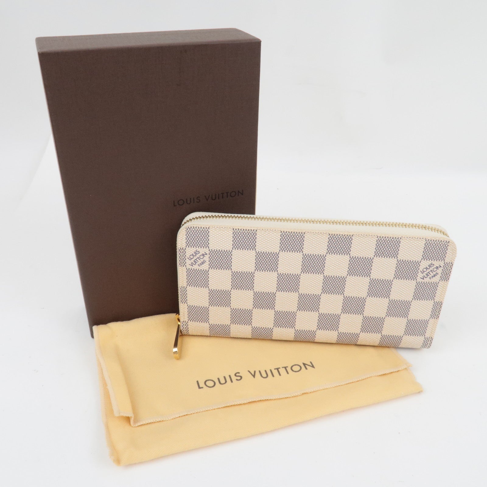 Louis Vuitton Damier Azur Zippy Wallet Long Wallet N60019 CA1029 *Box, Dust bag