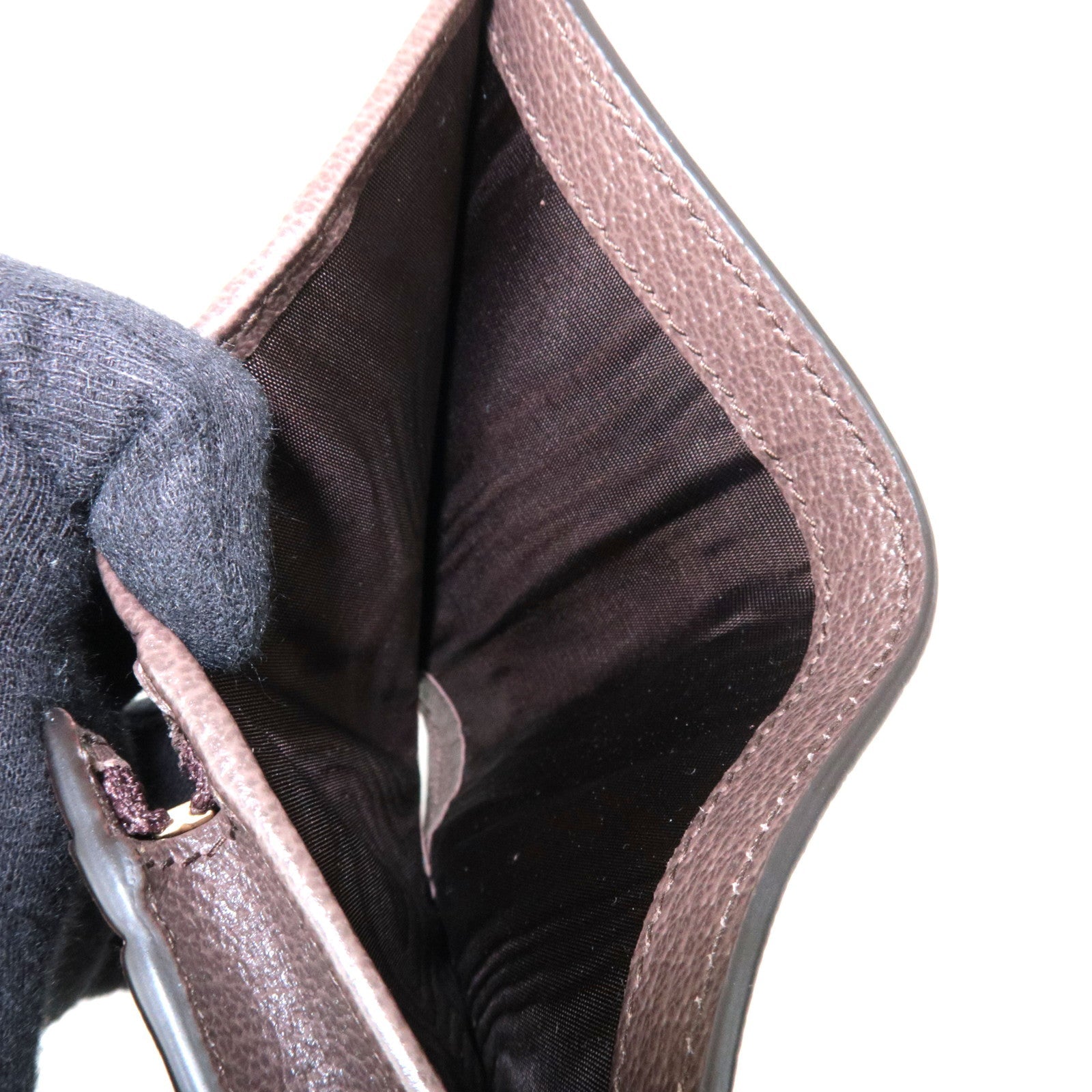 GUCCI Card Case GG Canvas Leather Beige Brown 04009