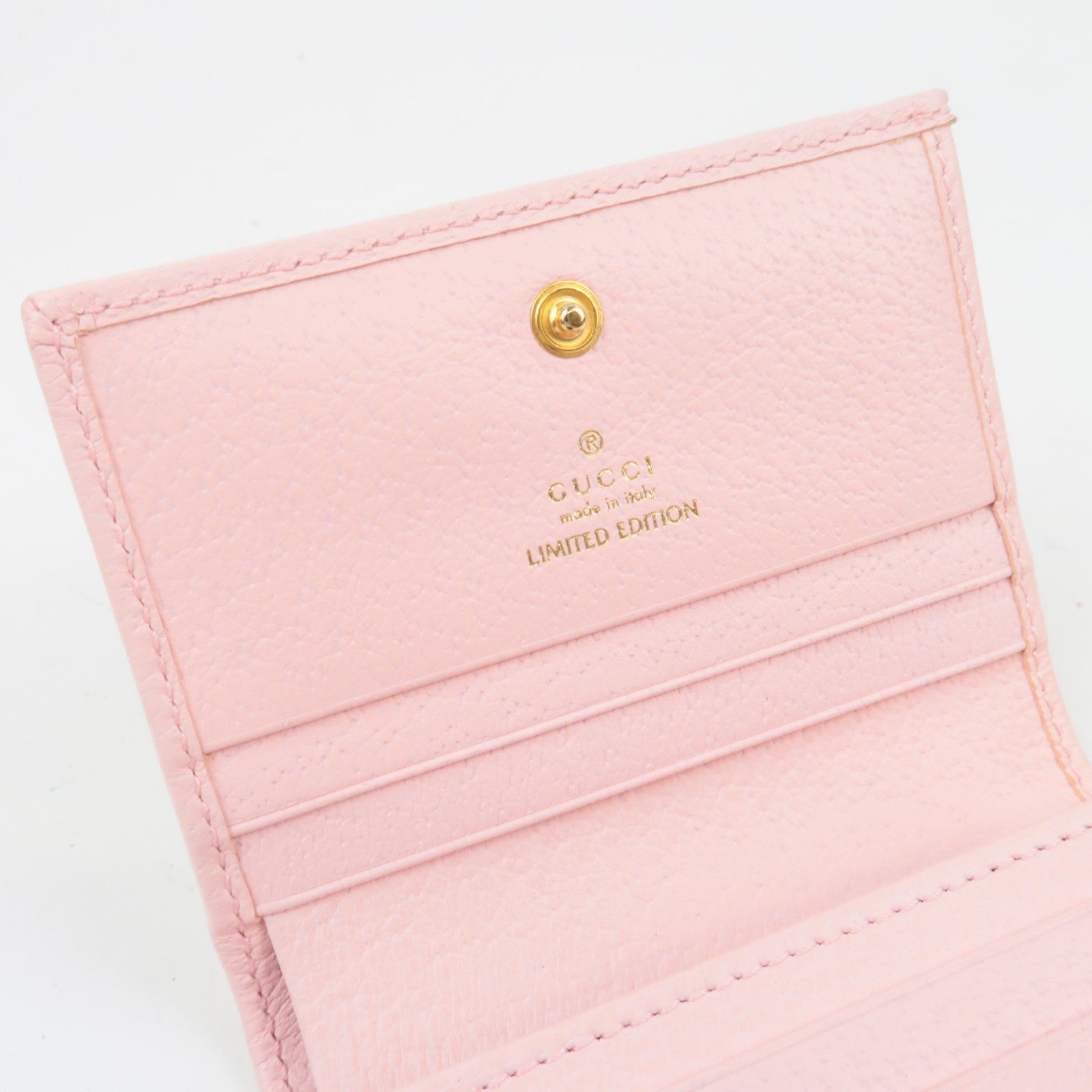 GUCCI GG Marmont Flora Bi-Fold Wallet Japan Limited Canvas Leather Pink 577347 *Box, Dust bag