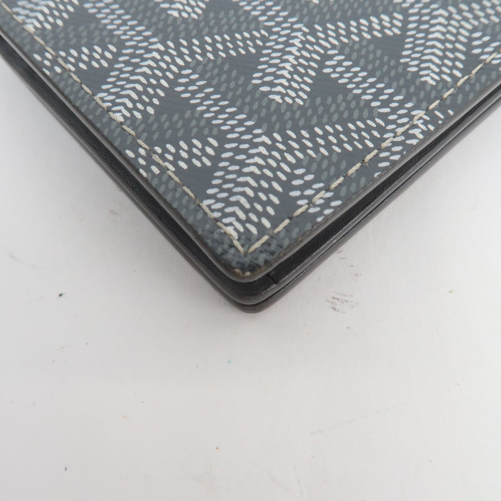 GOYARD Herringbone Saint Pierre Card Case Business Card Holder PVC Gray