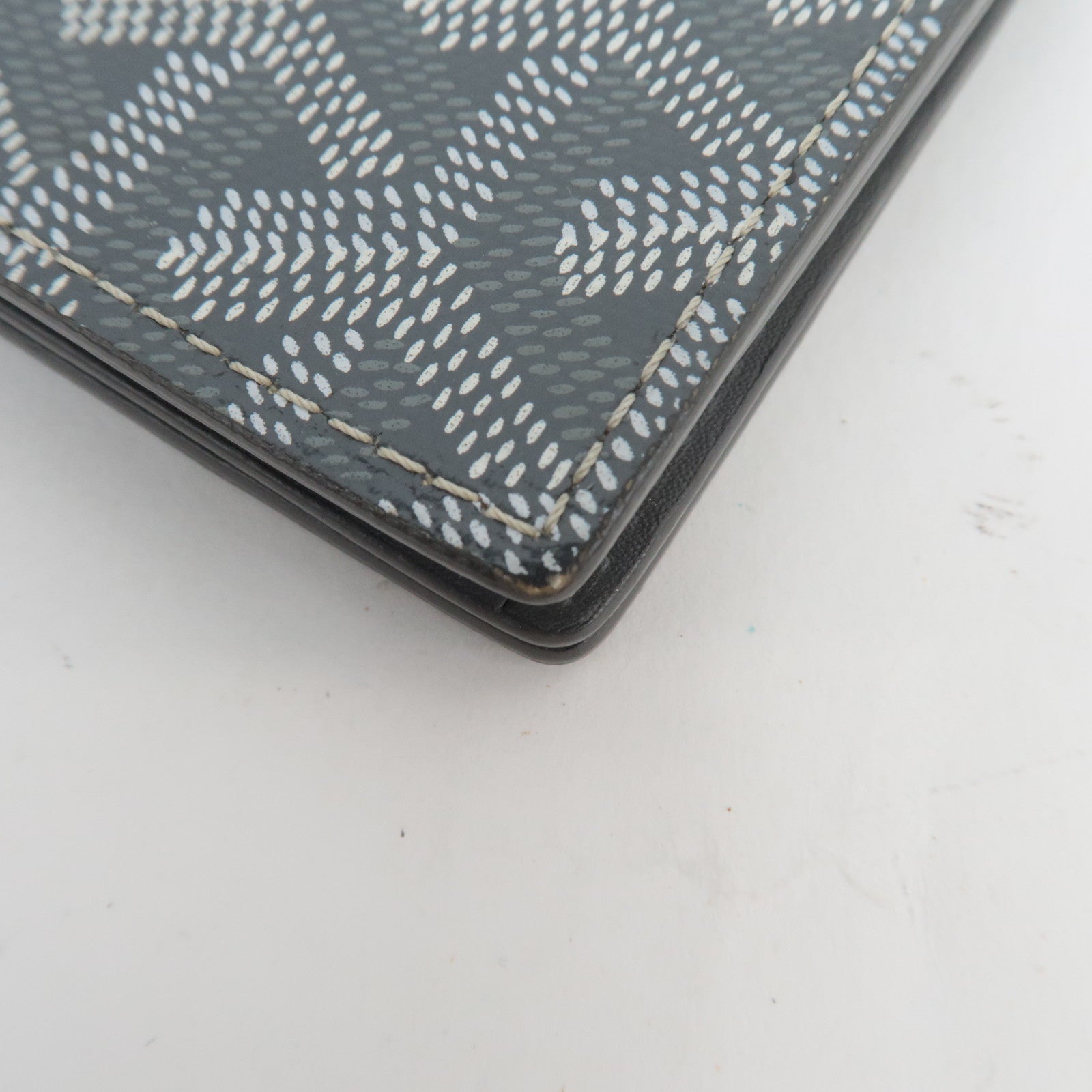 GOYARD Herringbone Saint Pierre Card Case Business Card Holder PVC Gray