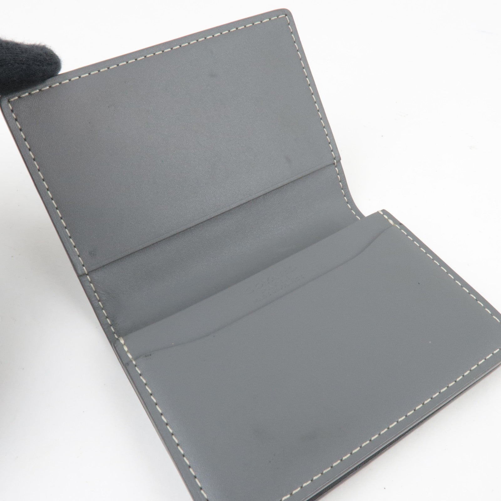 GOYARD Herringbone Saint Pierre Card Case Business Card Holder PVC Gray