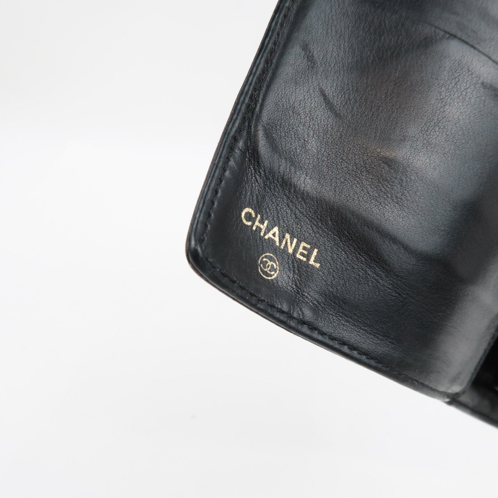 CHANEL Coco Mark Bi-Fold Long Wallet Caviar Skin Black 3338507