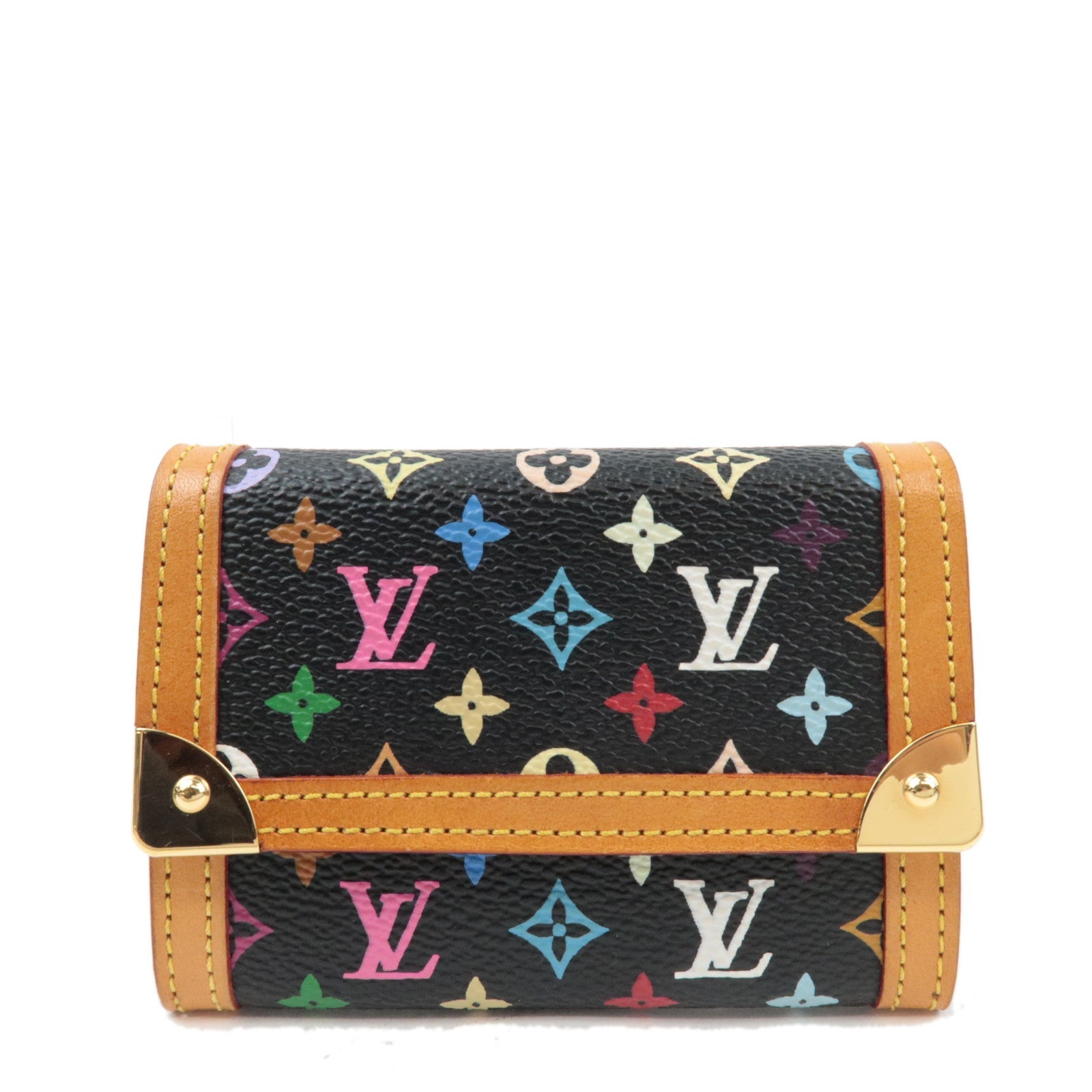 Louis Vuitton Monogram Multicolor Porte Monnaie Plat Small Wallet Noir M92656 MI0078 *Box, Dust bag76011