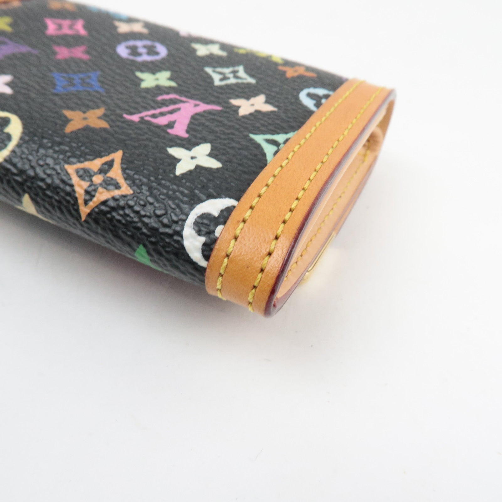 Louis Vuitton Monogram Multicolor Porte Monnaie Plat Small Wallet Noir M92656 MI0078 *Box, Dust bag