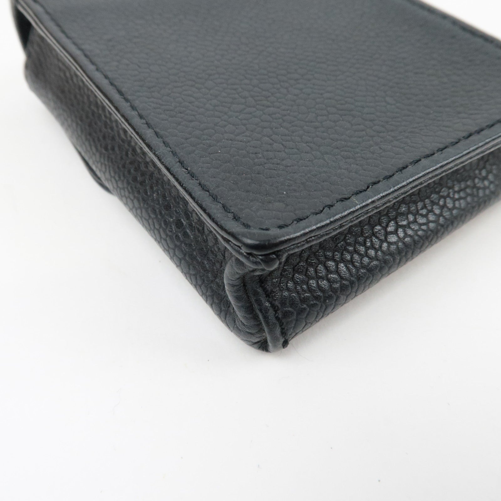 CHANEL Cocomark Cigarette Case Small Pouch Caviar Skin Black