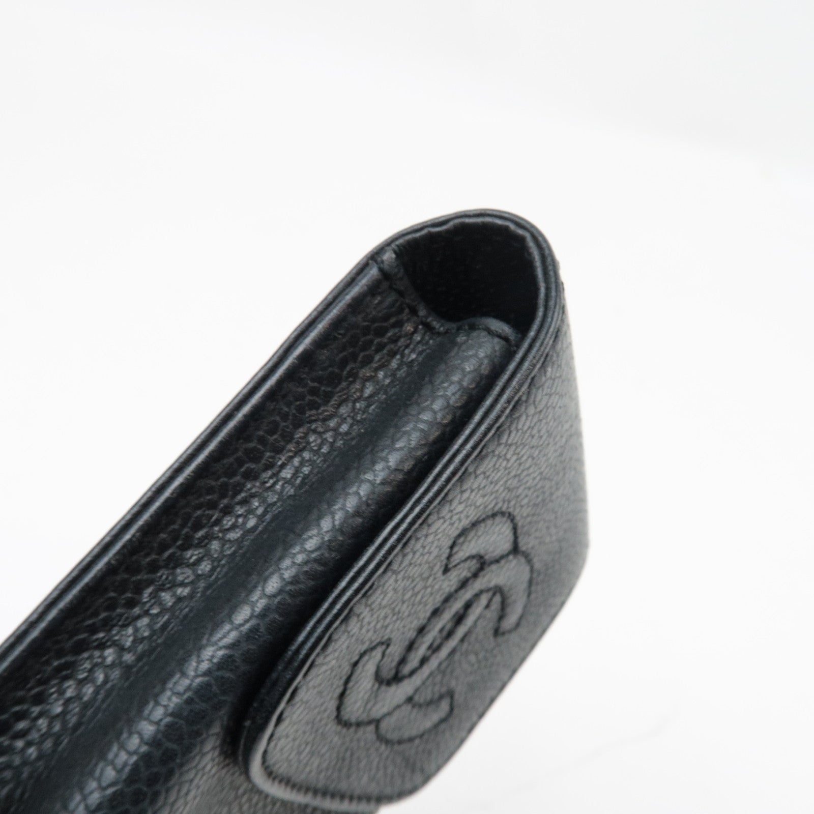 CHANEL Cocomark Cigarette Case Small Pouch Caviar Skin Black