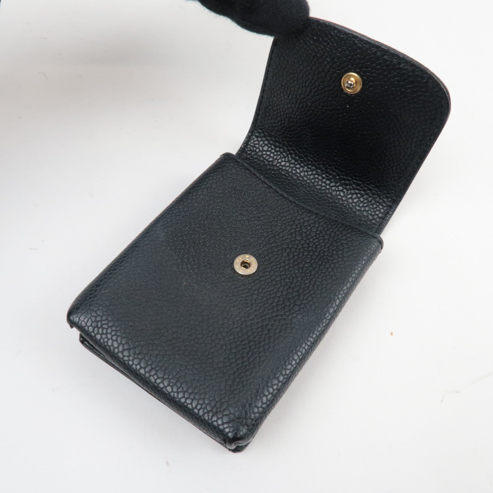 CHANEL Cocomark Cigarette Case Small Pouch Caviar Skin Black